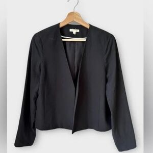 Eileen Fisher Spun Silk Cropped Blazer Jacket in Black, size S